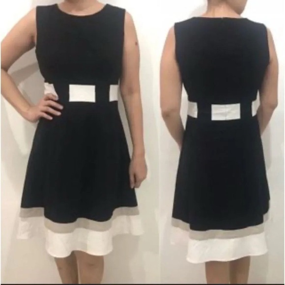 Calvin Klein Color Block A-Line Flattering Dress 4 - Picture 1 of 7